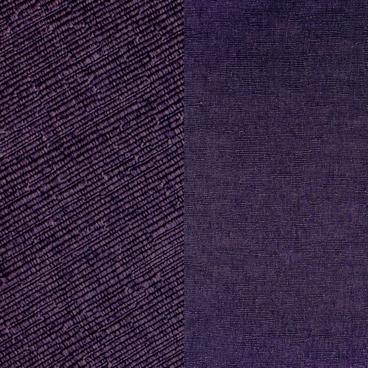 Textured deep purple tablecloth, dinner napkin, and runner.