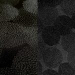 Chic black tone-on-tone floral print tablecloth.