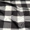 Black and white gingham tablecloth.