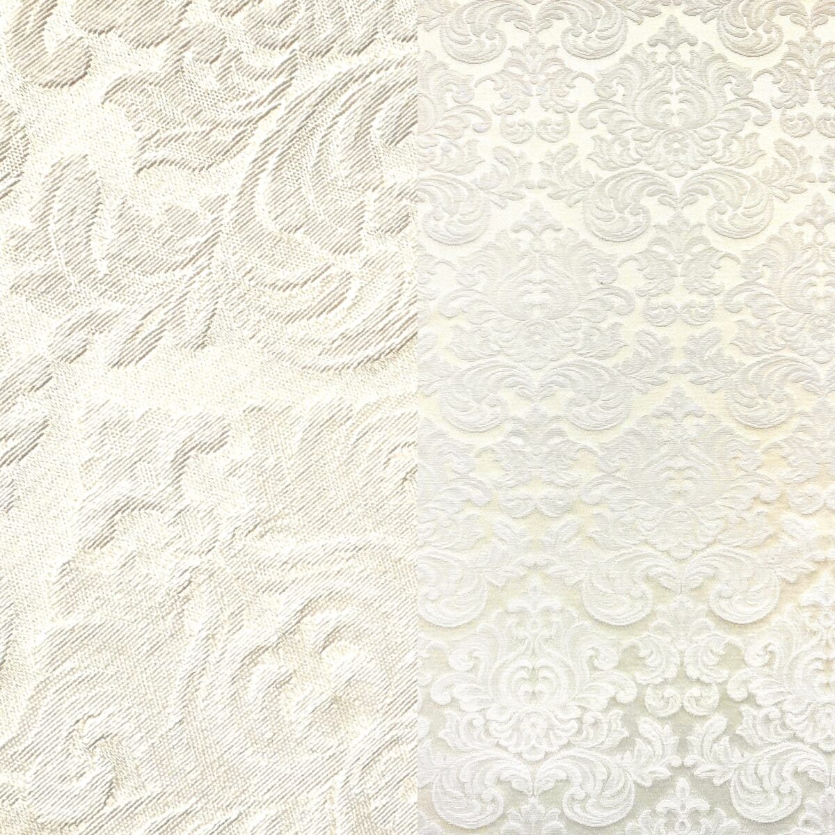 Elegant cream damask runner.