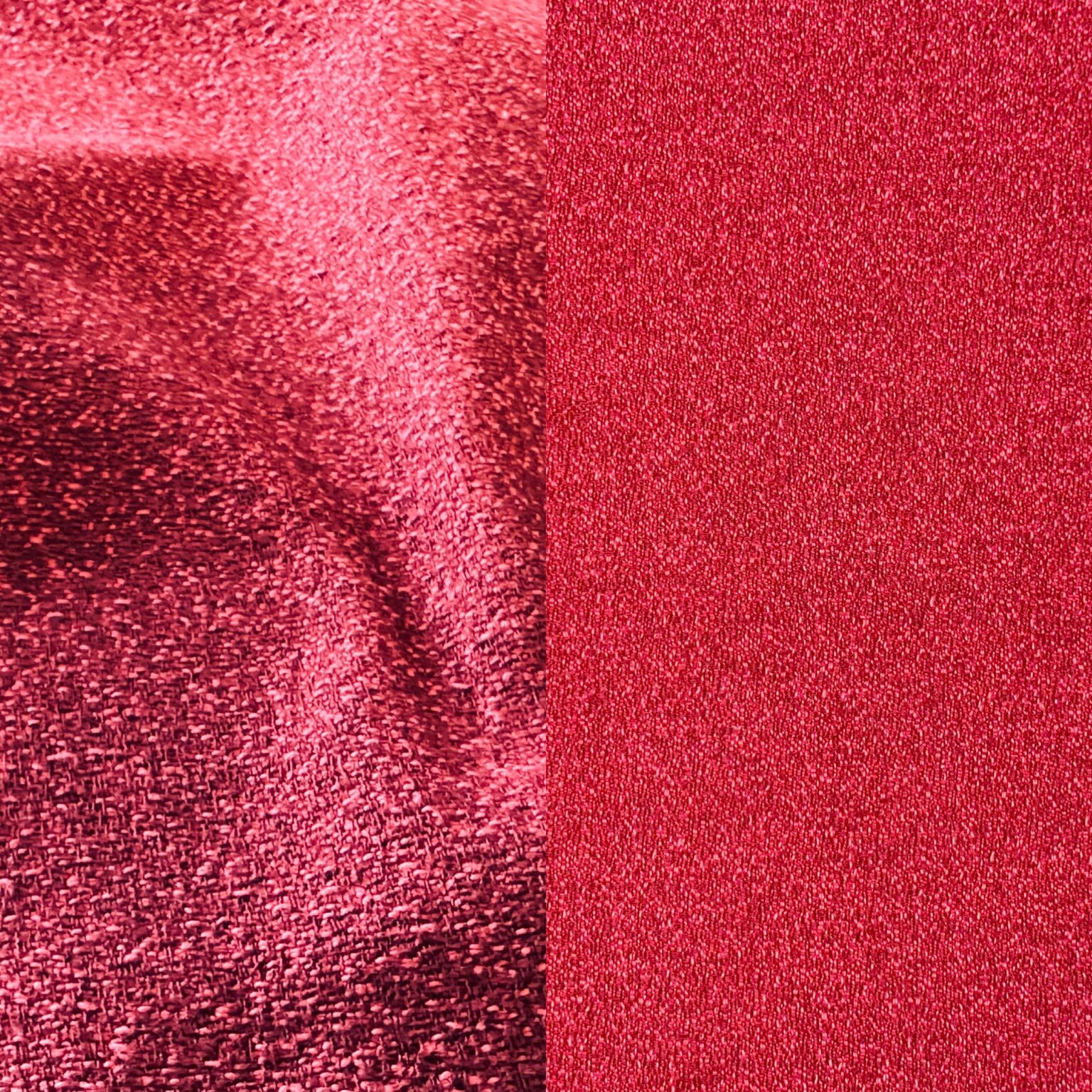 Red textured dinner napkin.