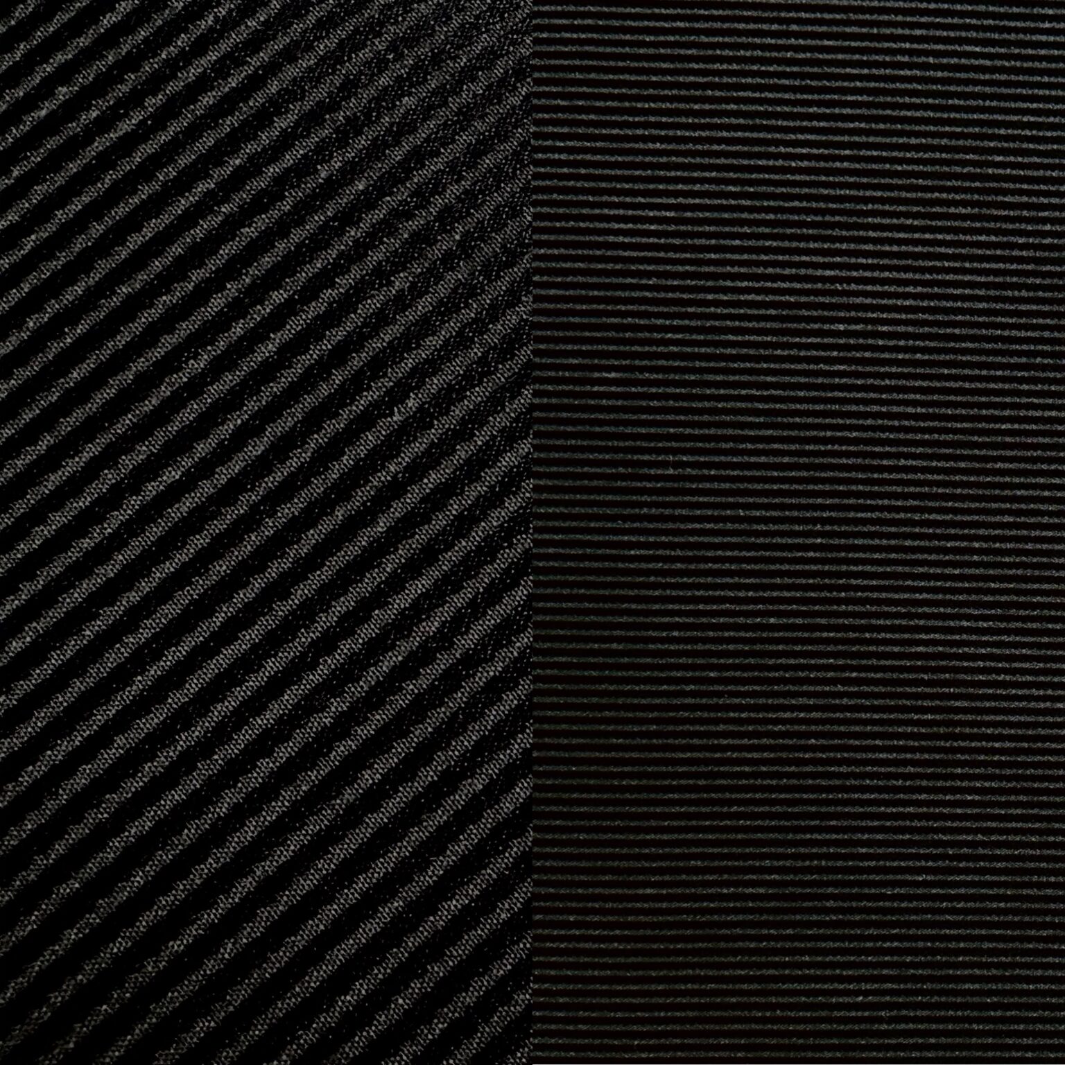 Thin black tone-on-tone stripe dinner napking and cocktail napkin.
