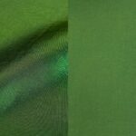 Emerald green taffeta tablecloth and runner.