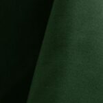 Forest green polyester tablecloth, runner, sash, and dinner napkin.