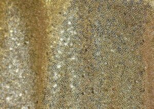 Glitzy gold sequin tablecloth and runner.