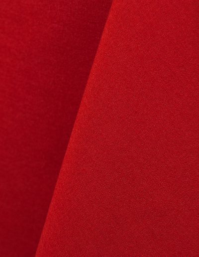 Bright red cotton tablecloth and dinner napkin.