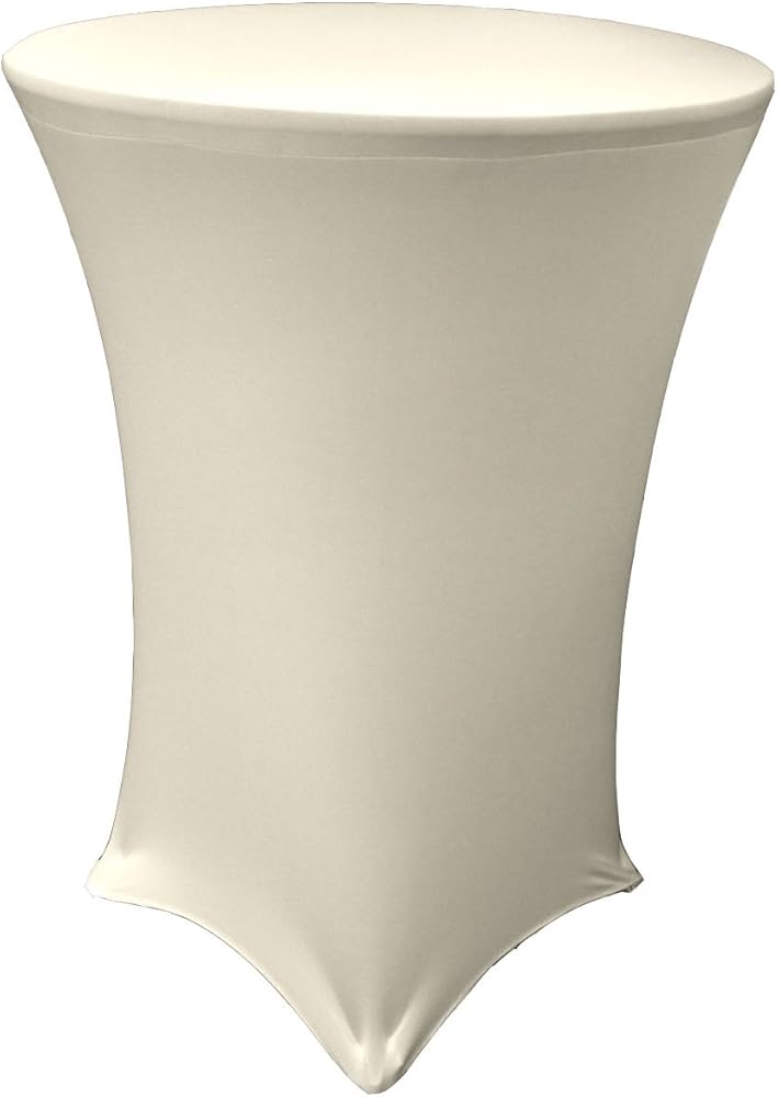 Ivory spandex hightop tablecloth.