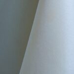 Light blue polyester tablecloth, runner, sash, and dinner napkin.