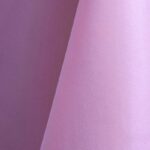 Lilac polyester tablecloth, runner, sash, and dinner napkin.