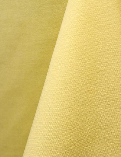 Pale yellow cotton tablecloth and dinner napkin.