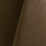 Olive green polyester tablecloth, runner, sash, and dinner napkin.