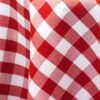 Red and white gingham tablecloth.