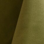 Sage green polyester tablecloth, runner, sash, and dinner napkin.