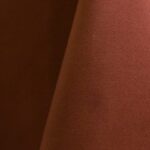 Terracotta polyester tablecloth, runner, sash, and dinner napkin