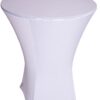 White spandex hightop tablecloth.