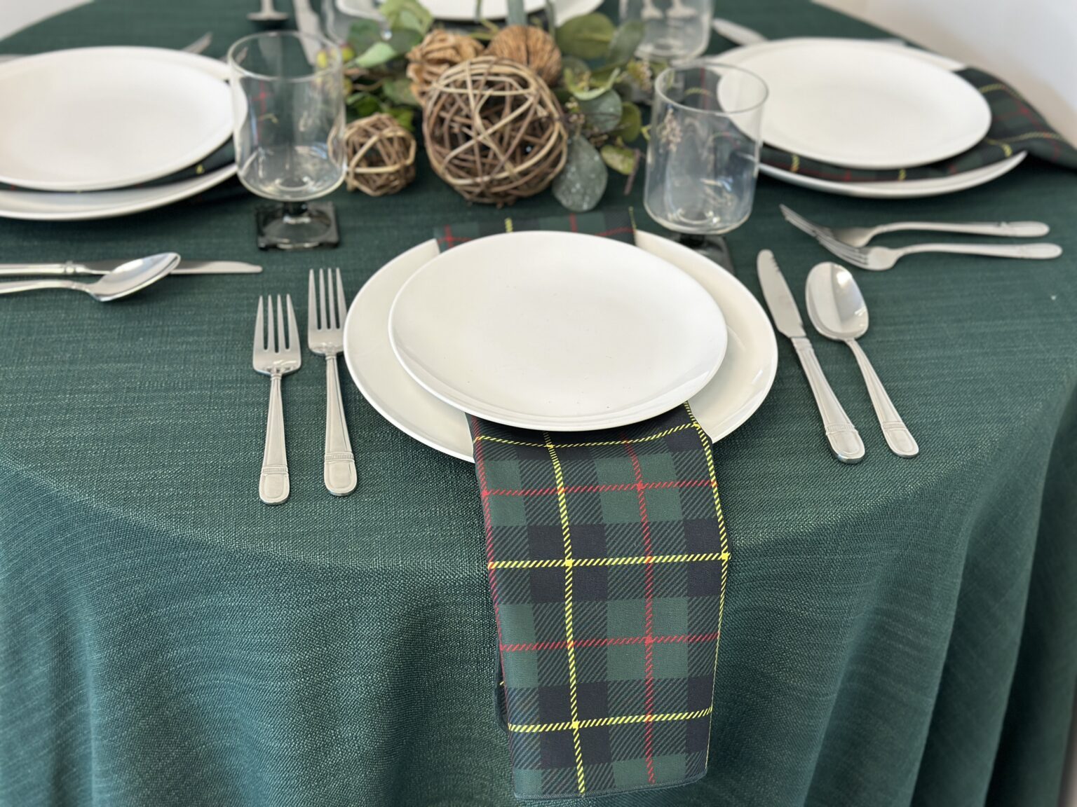 Hemlock with Scottish Plaid Napkins