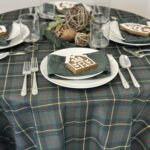 Scottish Plaid with Juniper Damask Napkins